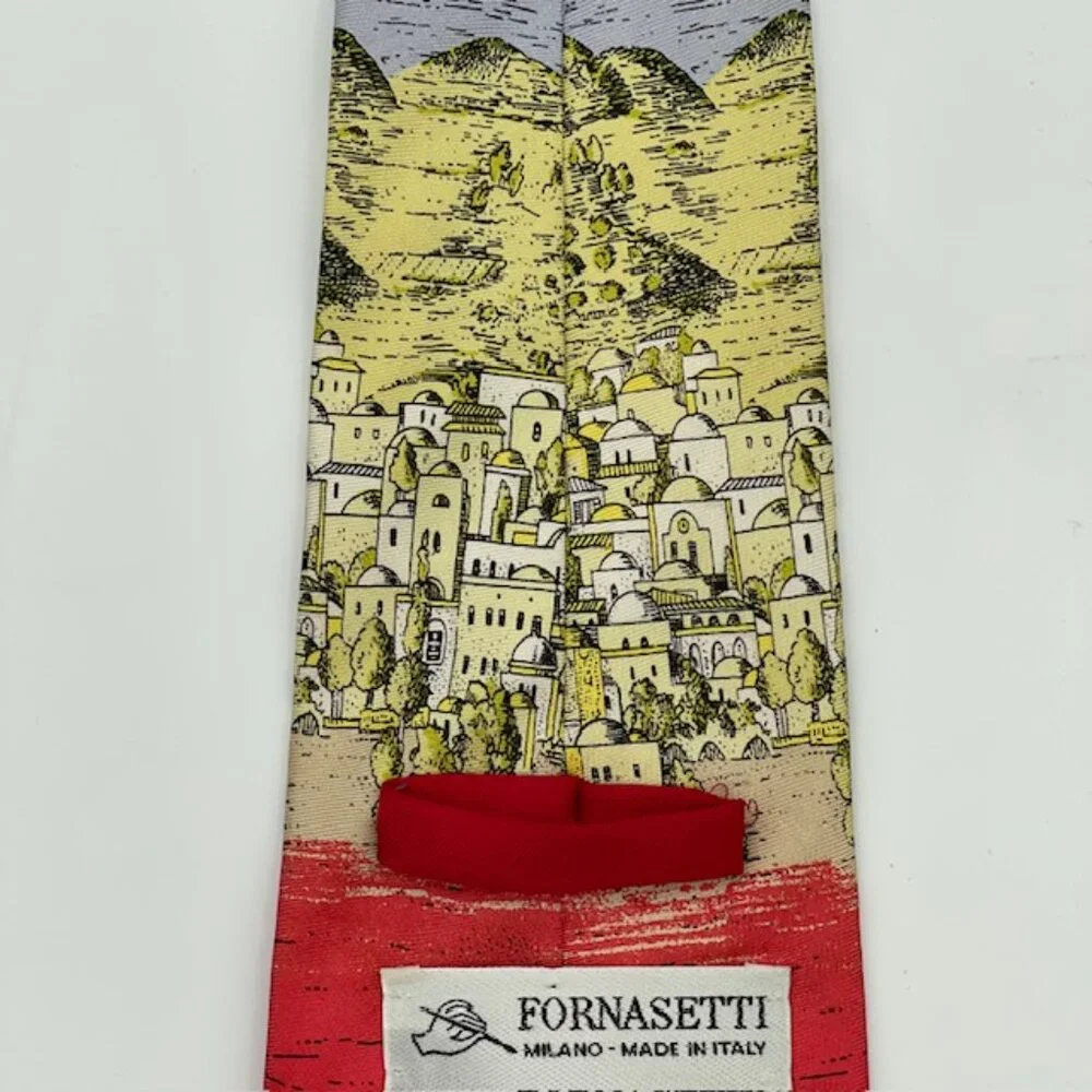 Fornasetti Milano 'Sole Al Mare' 100% Silk Italy Surreal Fish Coral Art RARE
